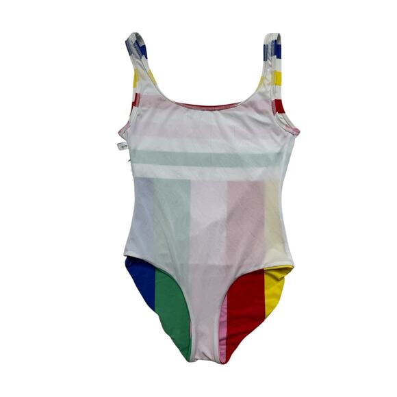 ONIA Kelly Rainbow Stripe One Piece Bathing Swim Suit Size Small Womens Scoop - Picture 5 of 8